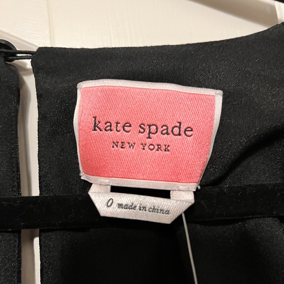 🖤NWT🖤 Elegant Kate Spade Black One Piece Front Tie Pantsuit - Size 0 - Picture 11 of 16